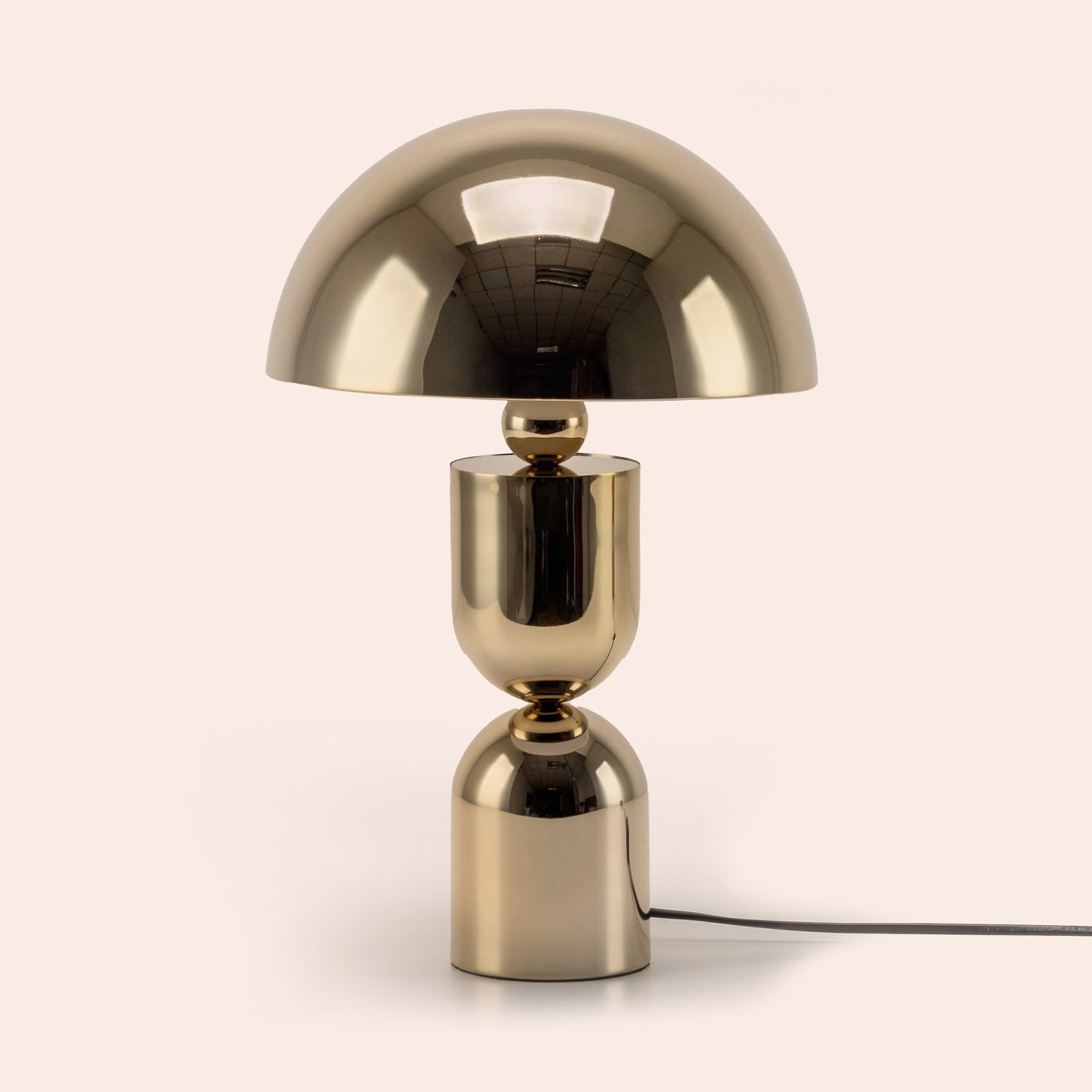 Brass dome mushroom table lamp