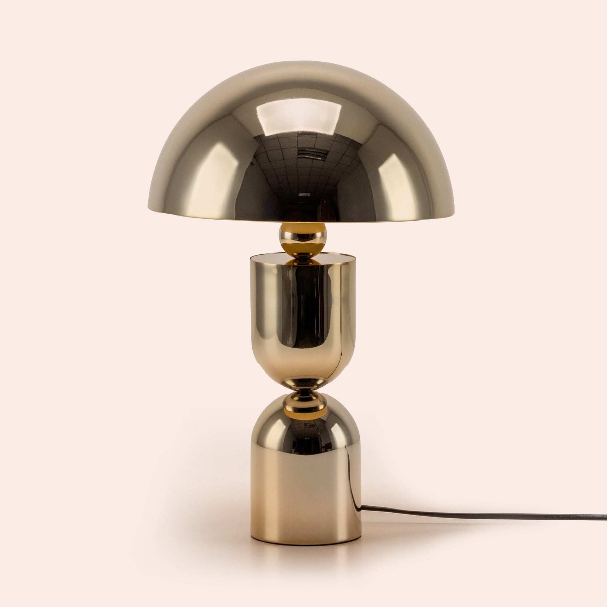 Brass dome mushroom table lamp