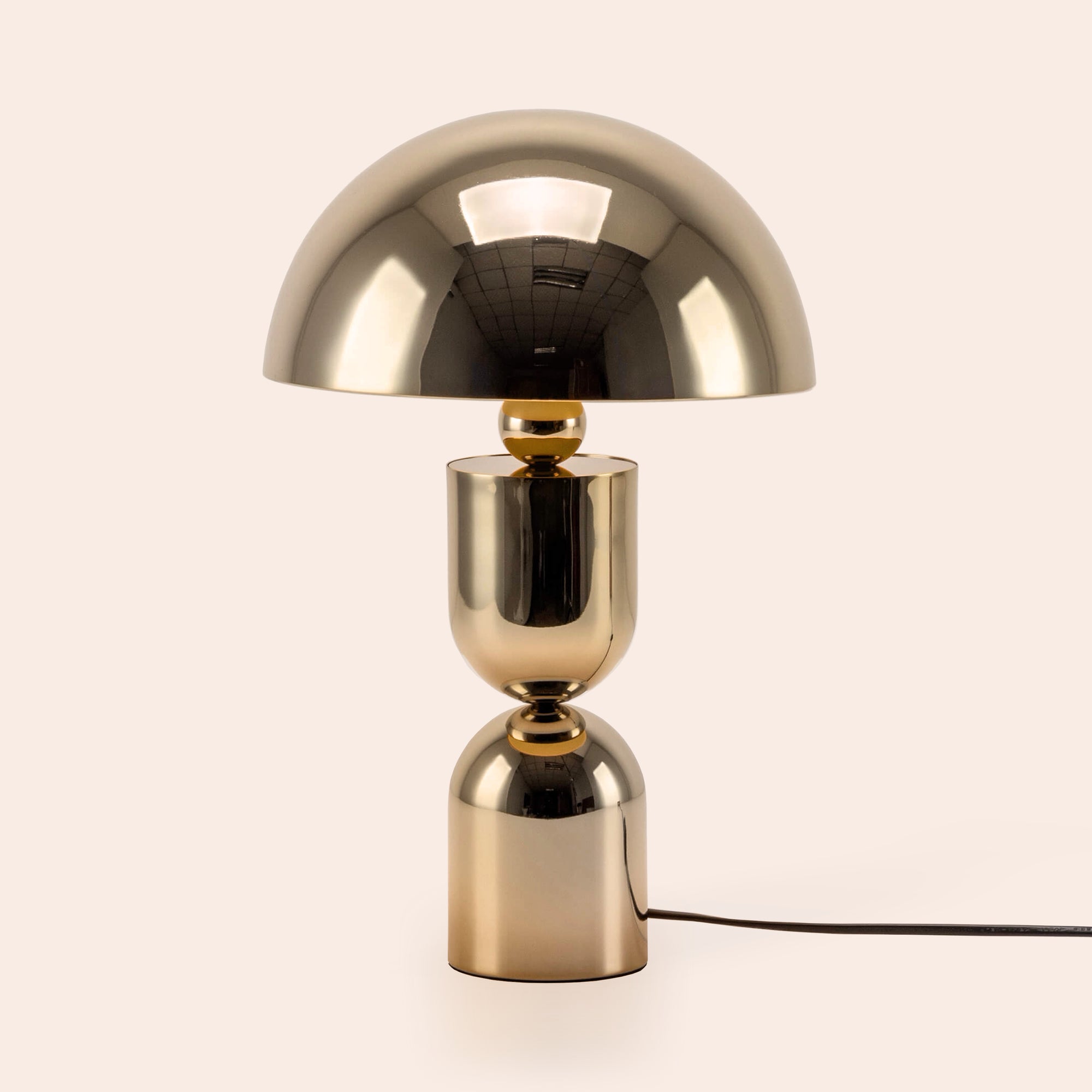 Brass dome mushroom table lamp