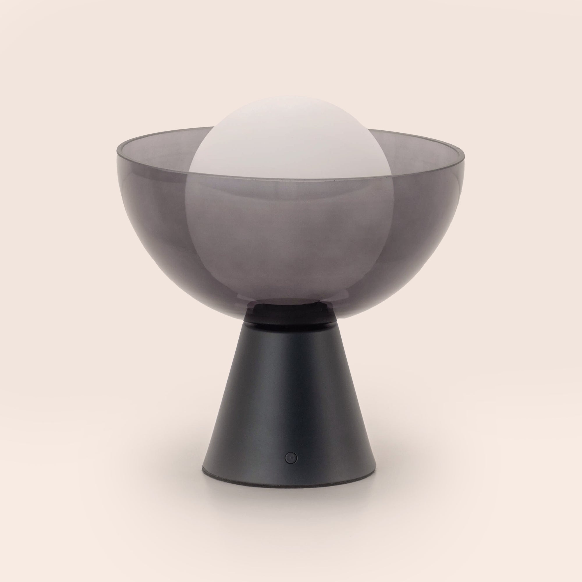 Charcoal grey dome cordless table lamp