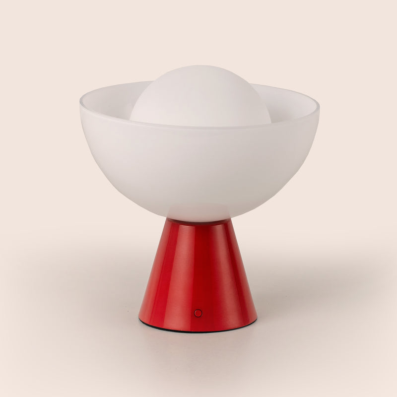 Jam red dome cordless table lamp