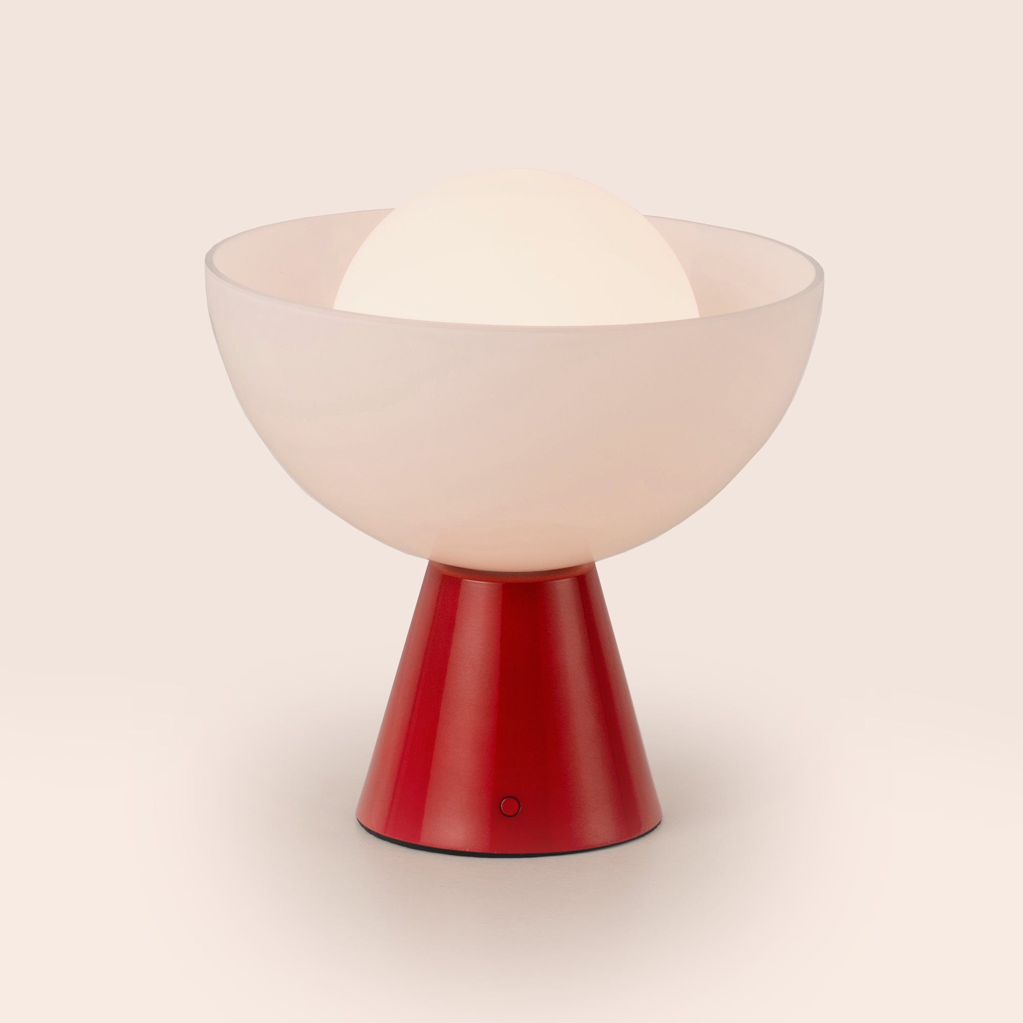 Jam red dome cordless table lamp