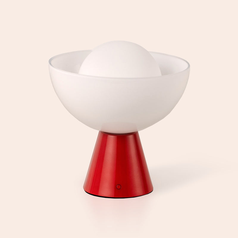 Jam red dome cordless table lamp