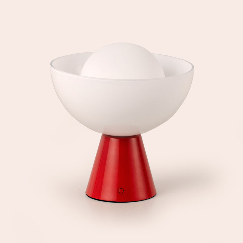 Jam red dome cordless table lamp