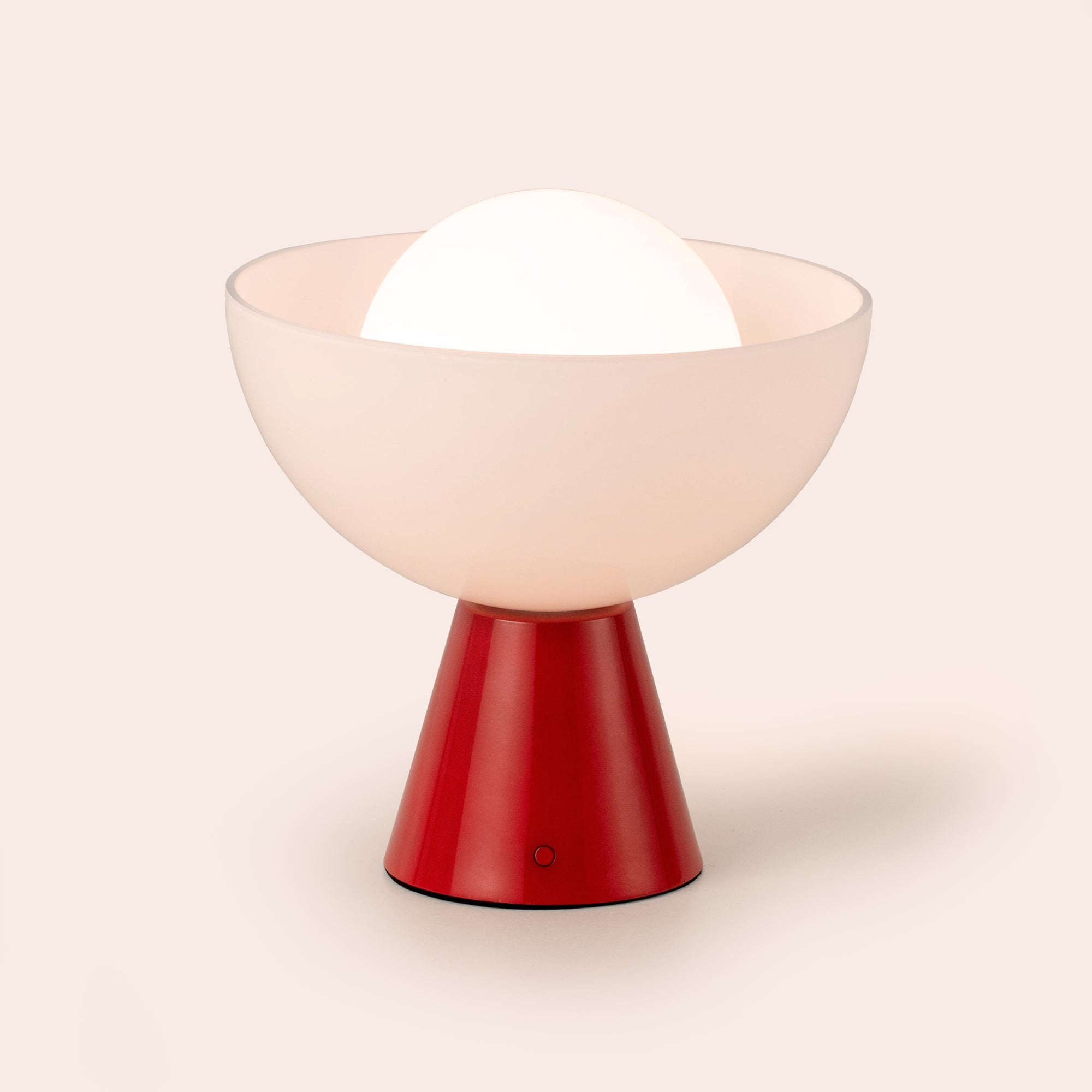 Jam red dome cordless table lamp