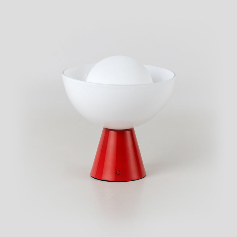 Jam red dome cordless table lamp