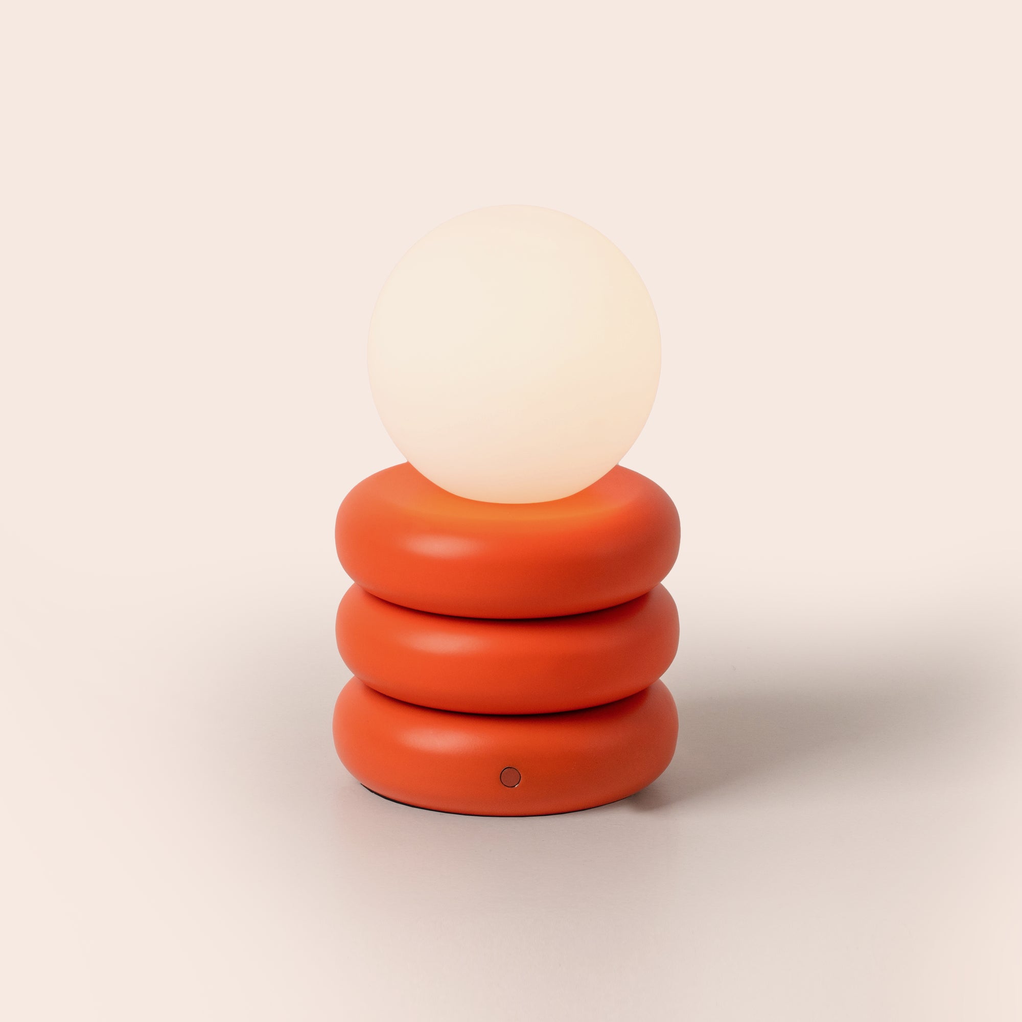 Peel orange tube cordless table lamp