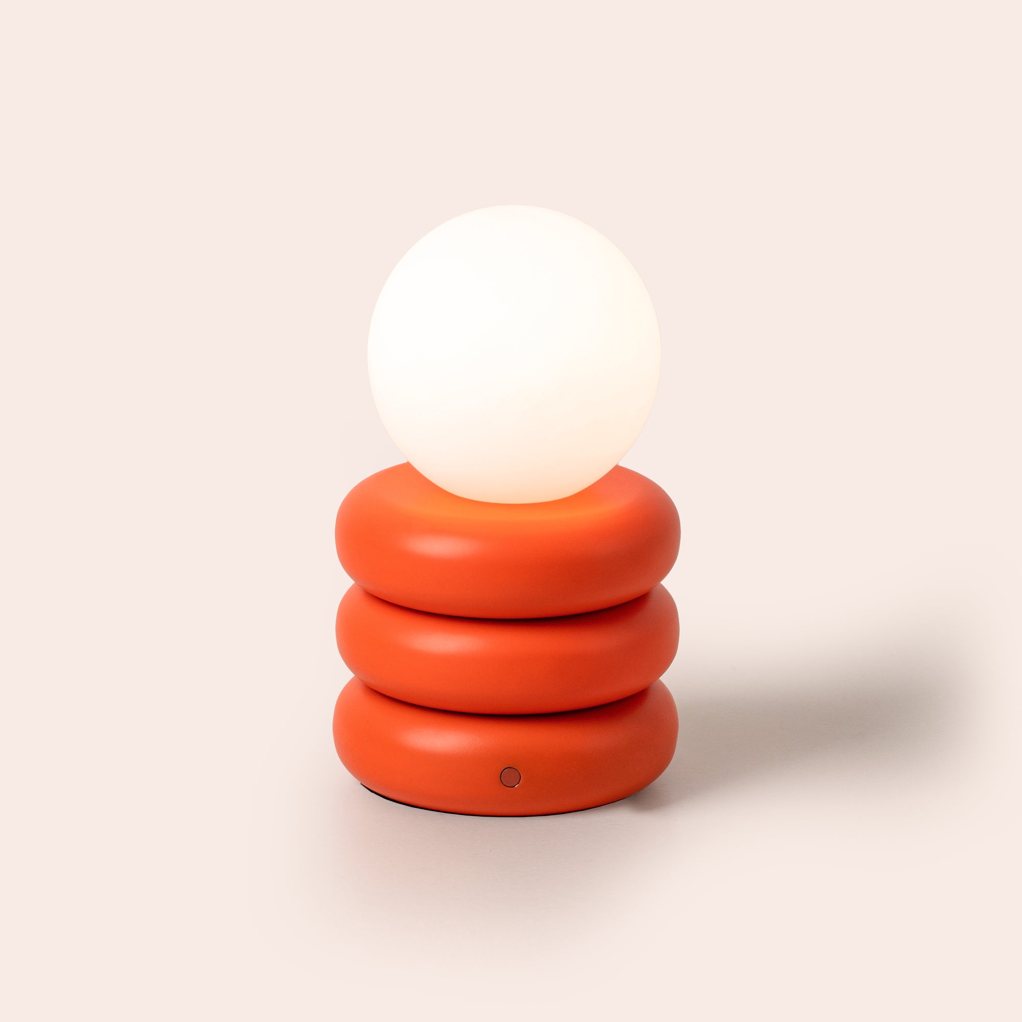 Peel orange tube cordless table lamp