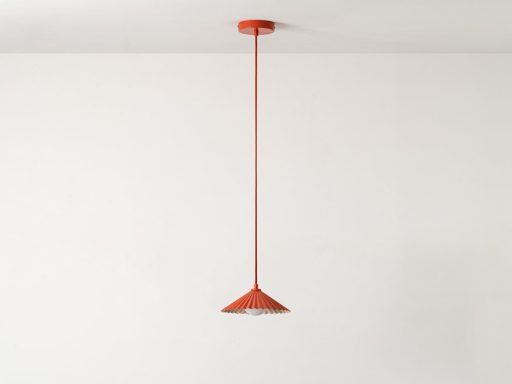 Burnt orange small pleat pendant ceiling light