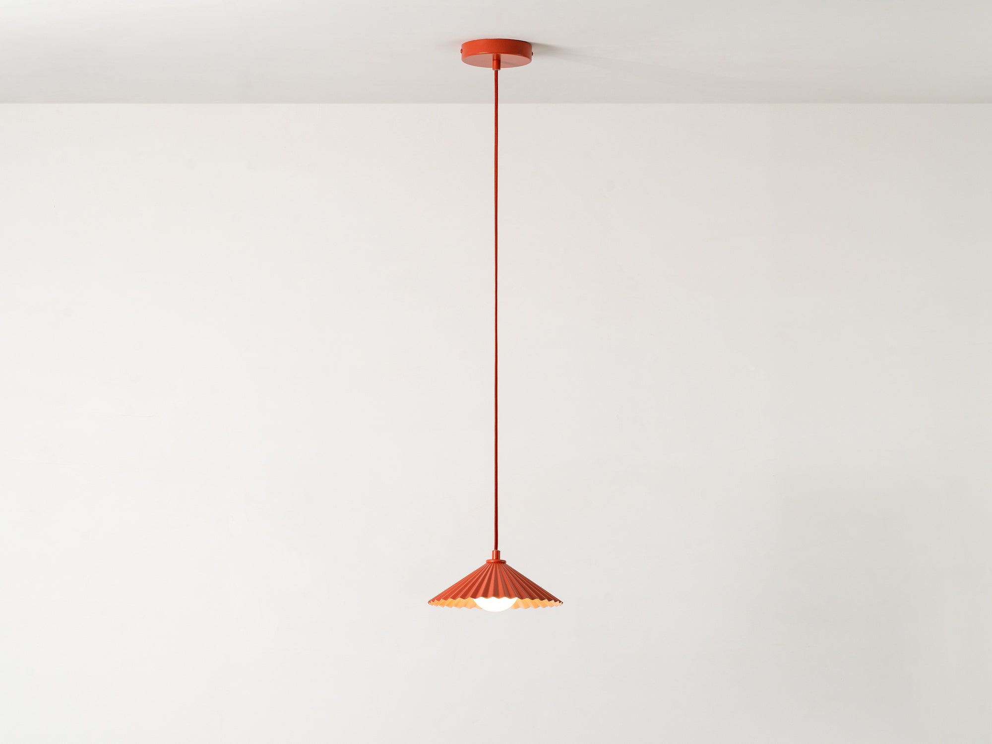 Burnt orange small pleat pendant ceiling light