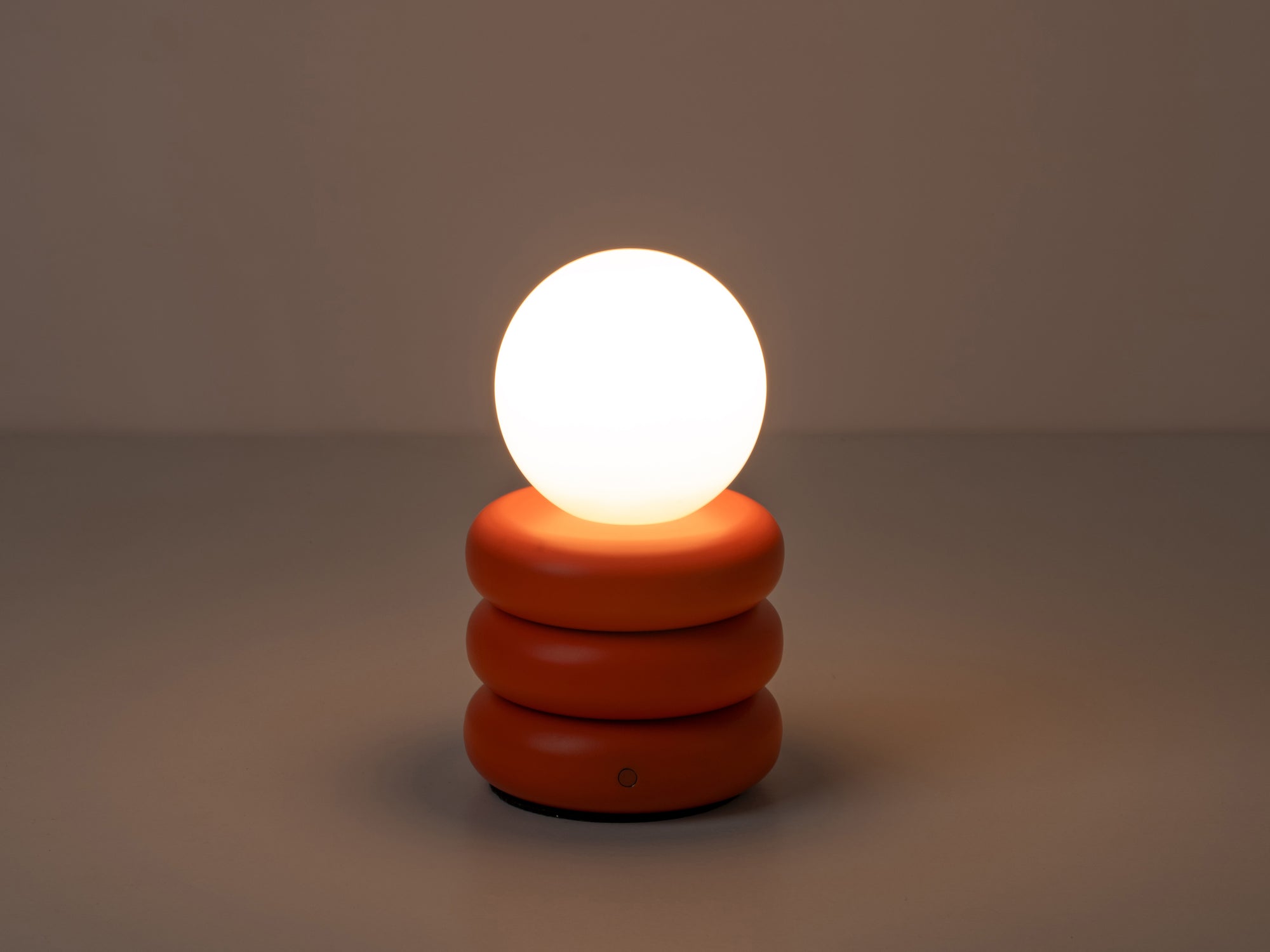 Peel orange tube cordless table lamp