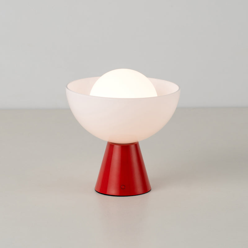 Jam red dome cordless table lamp