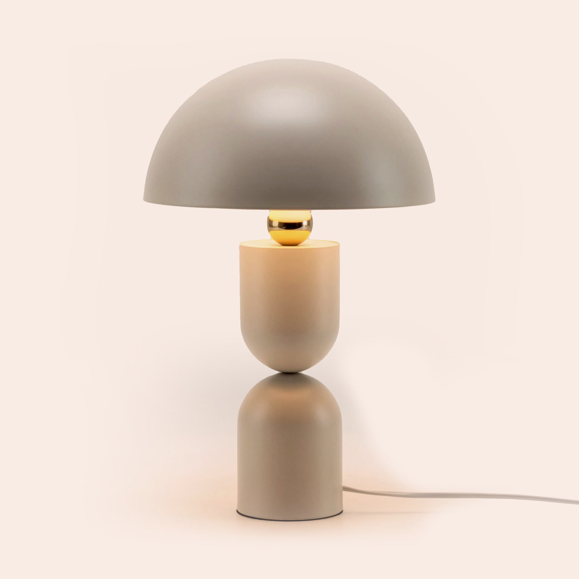 Sand grey dome mushroom table lamp