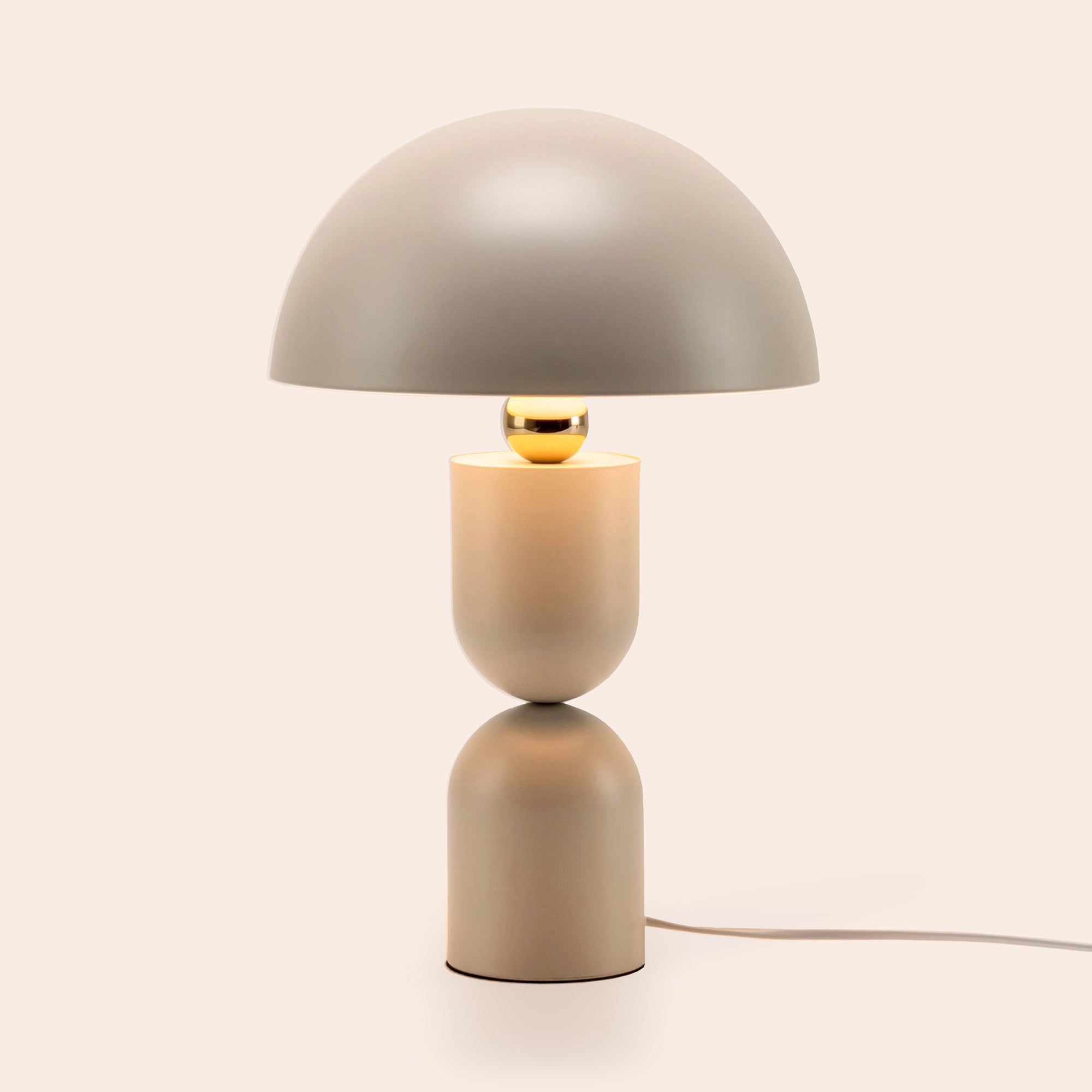 Sand grey dome mushroom table lamp