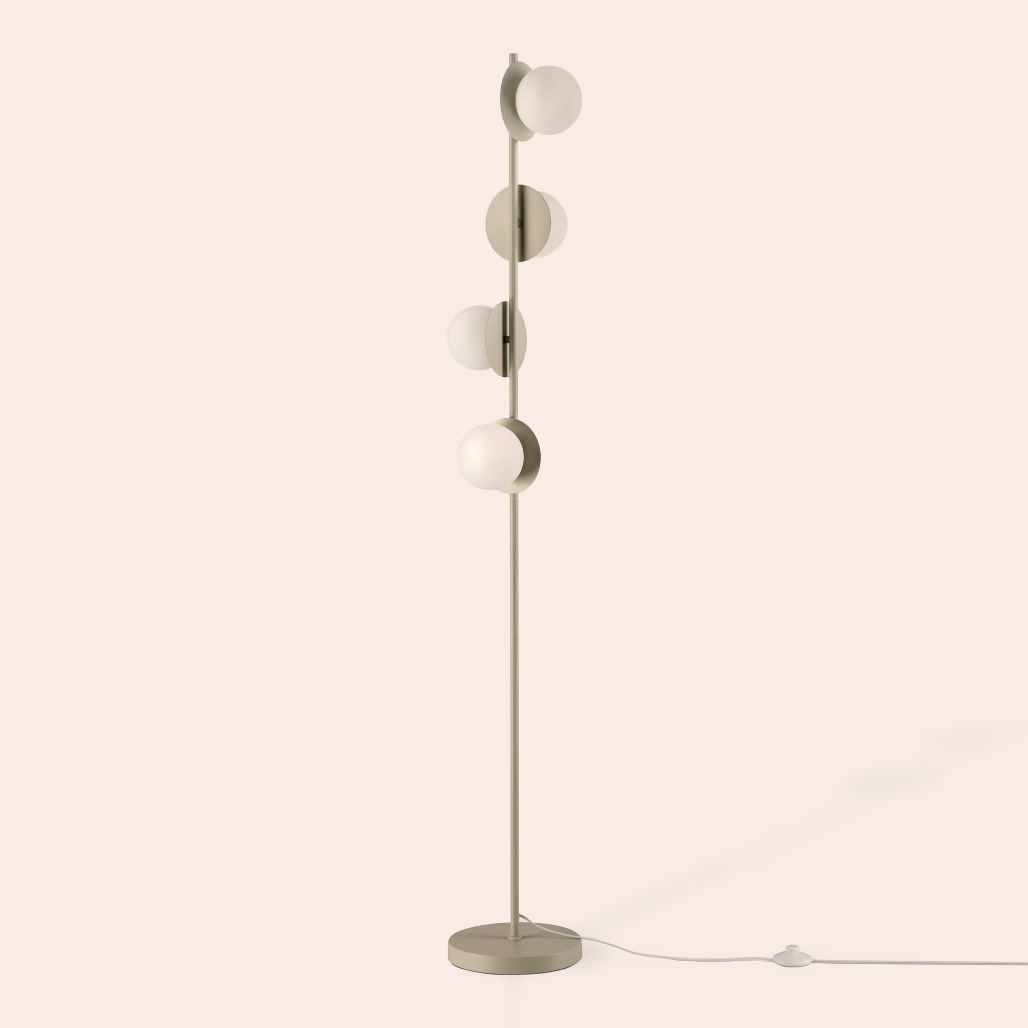 Sand grey opal disk floor lamp