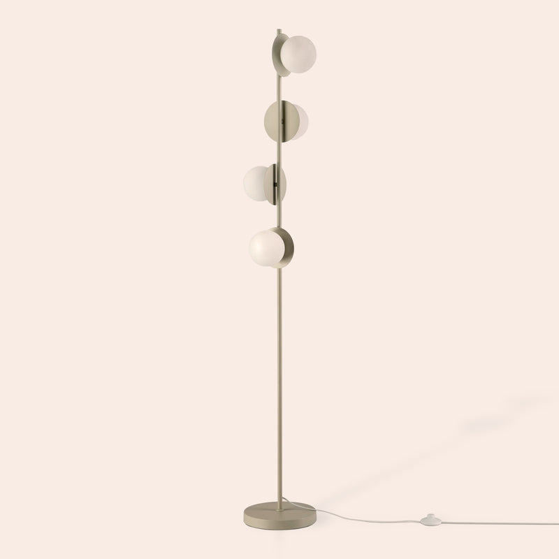 Sand grey opal disk floor lamp