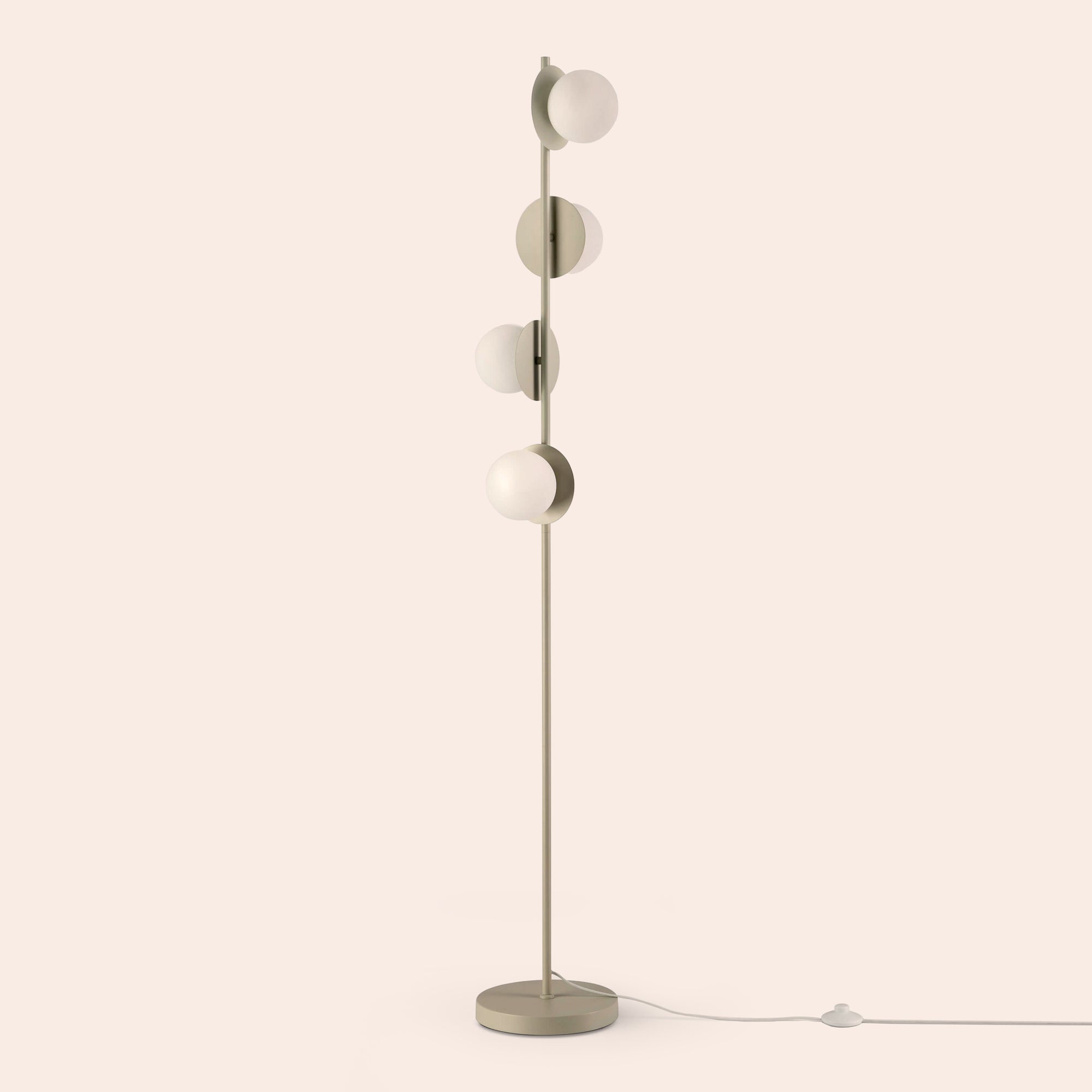 Sand grey opal disk floor lamp