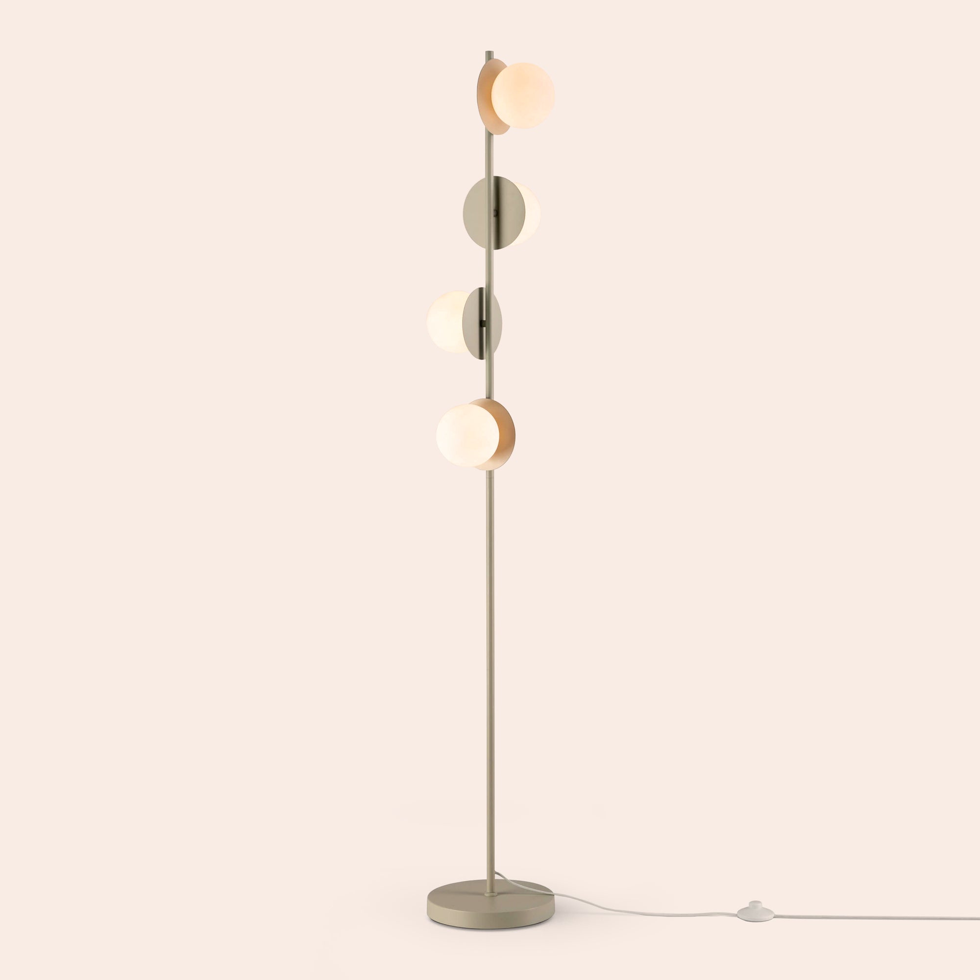 Sand grey opal disk floor lamp