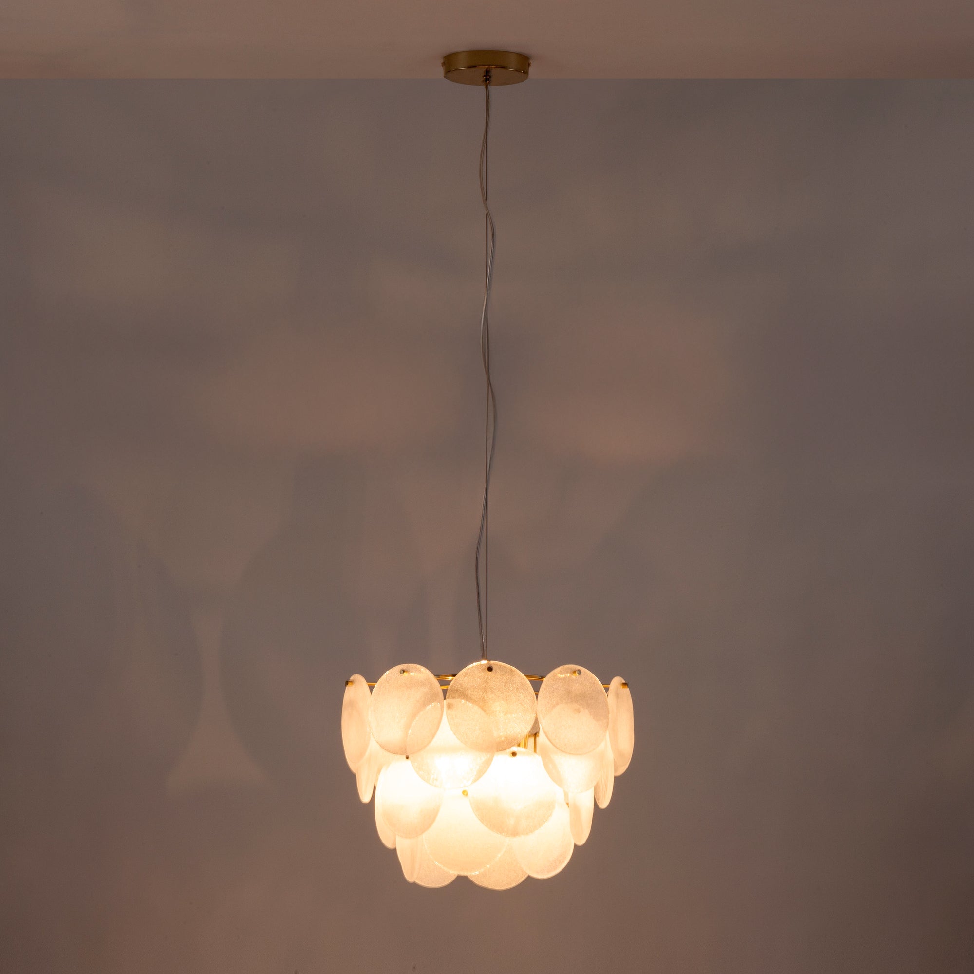 White glass chandelier ceiling light