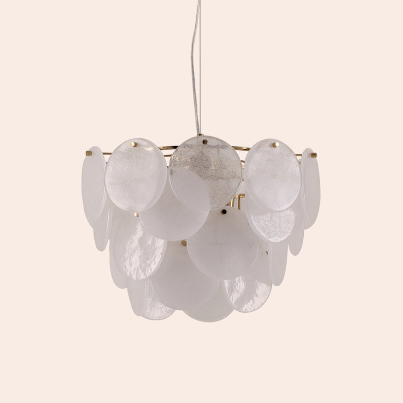 White glass chandelier ceiling light