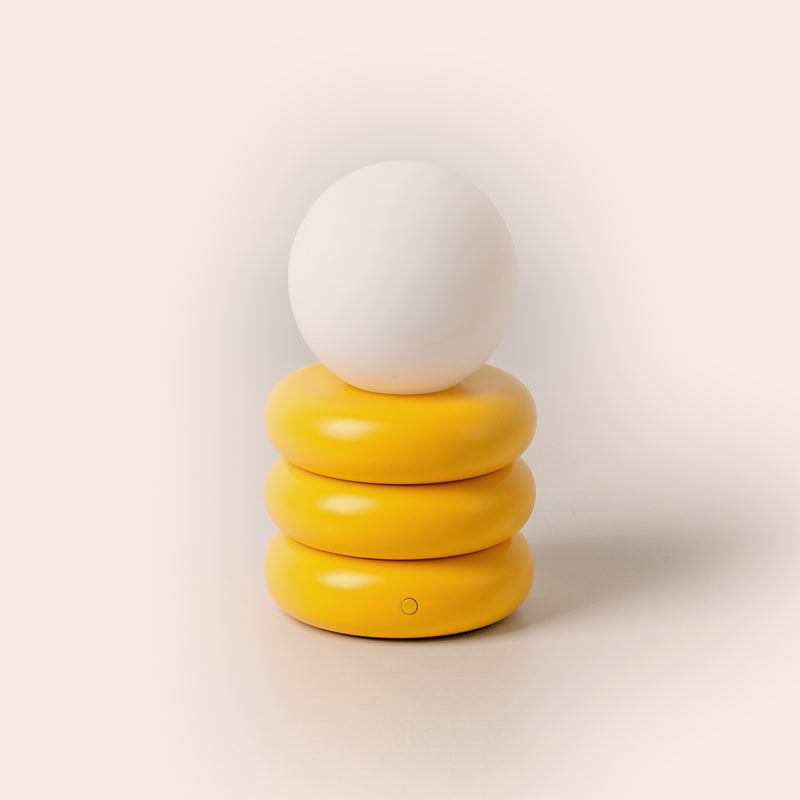 Yolk yellow tube cordless table lamp