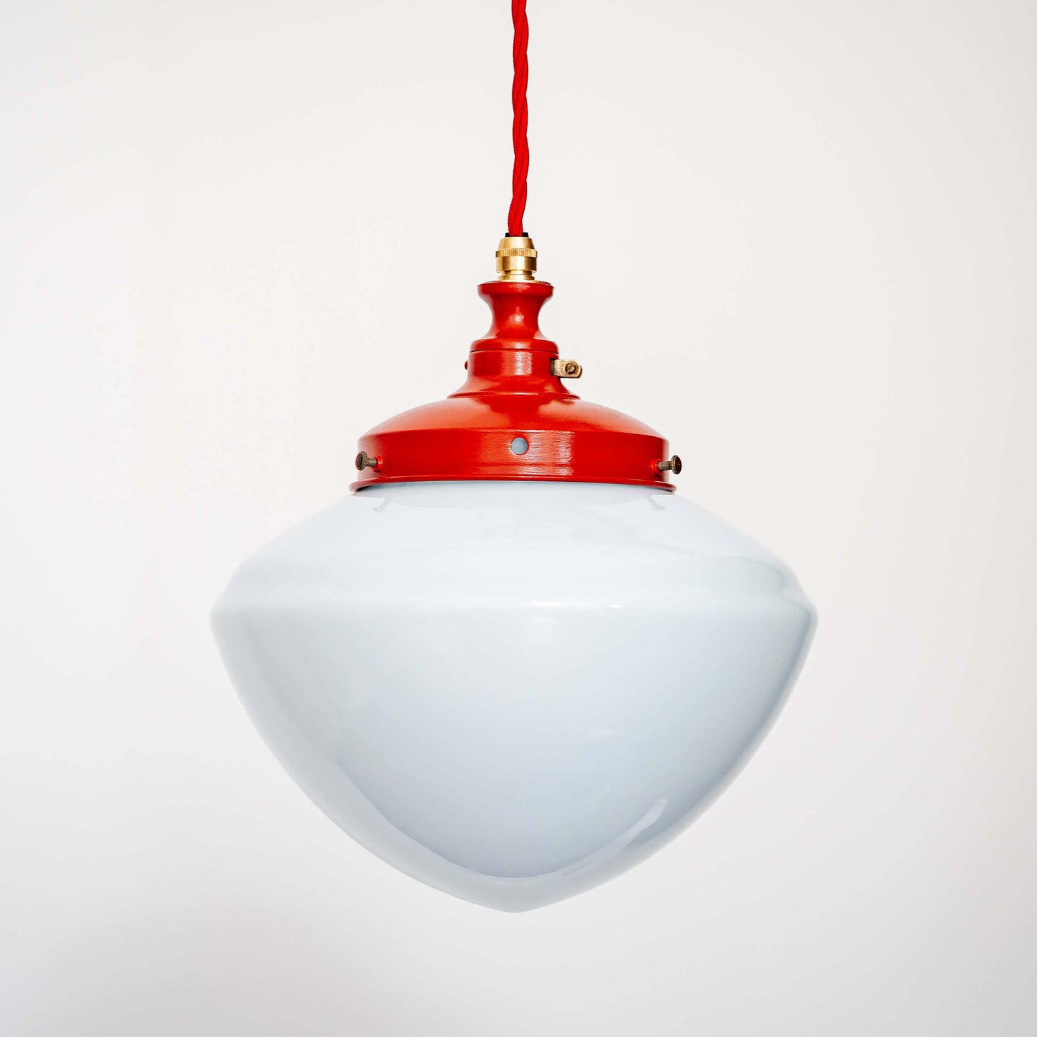 Red large opaline ceiling pendant