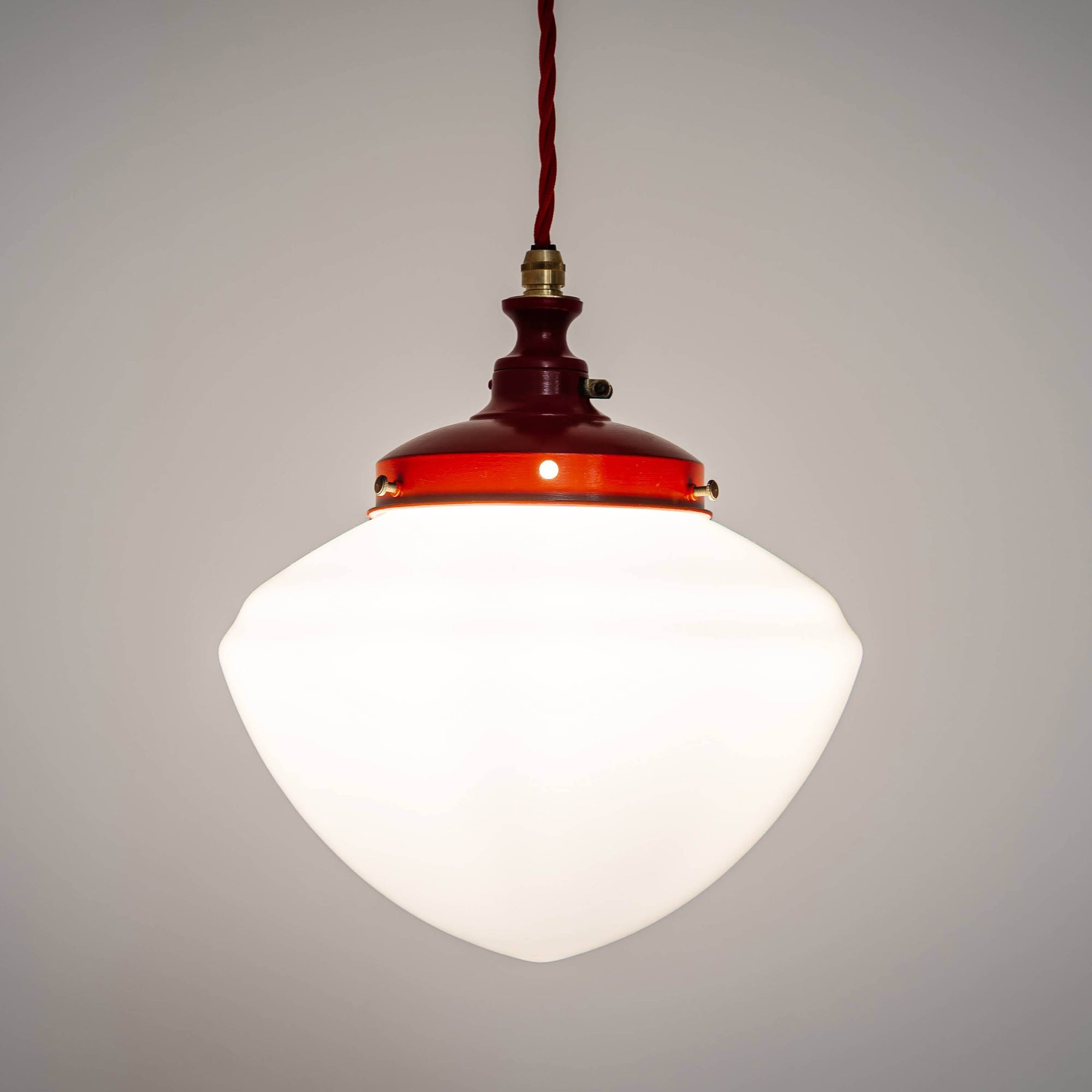 Red large opaline ceiling pendant