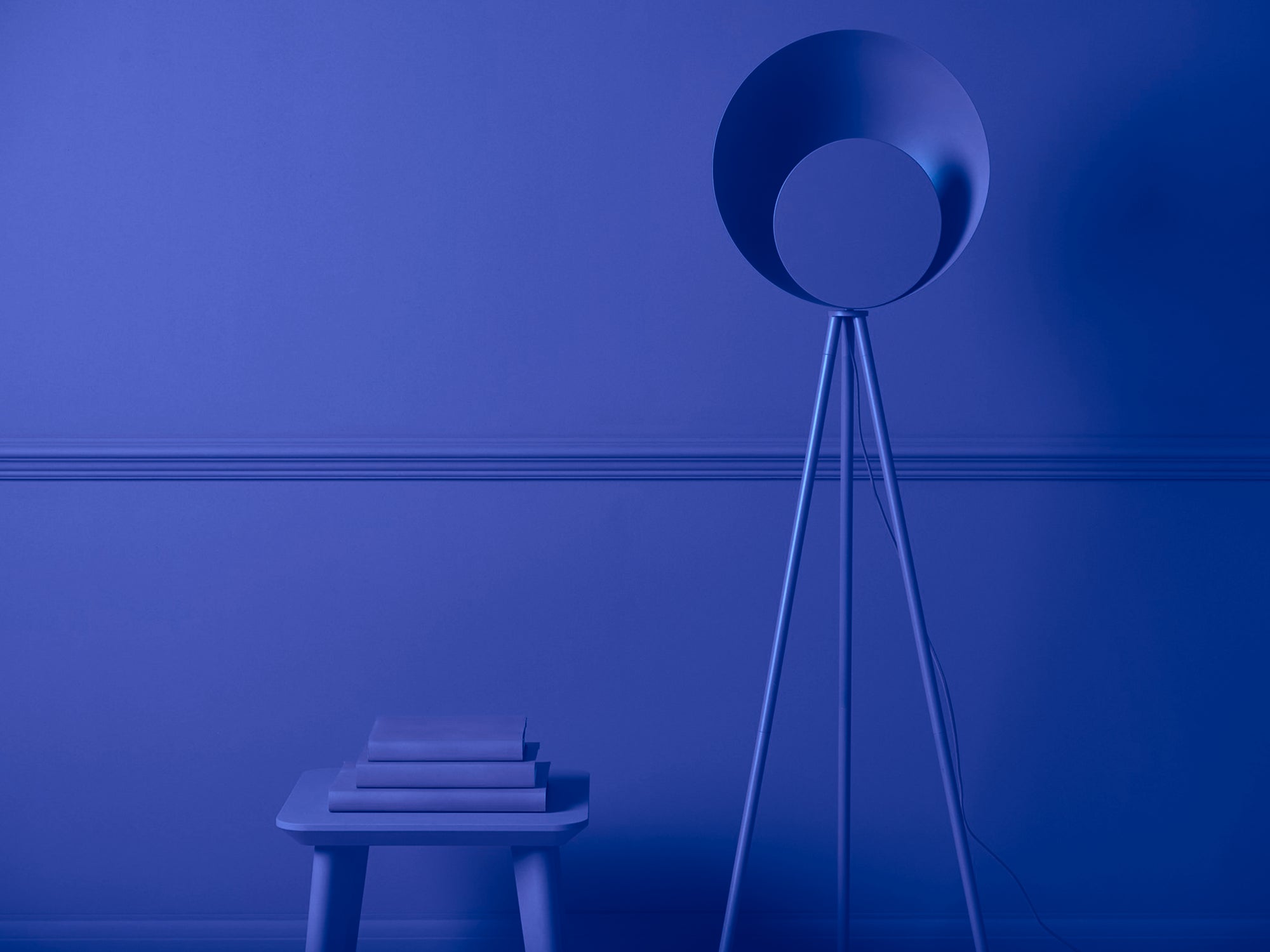 Blauwe diffusor vloerlamp