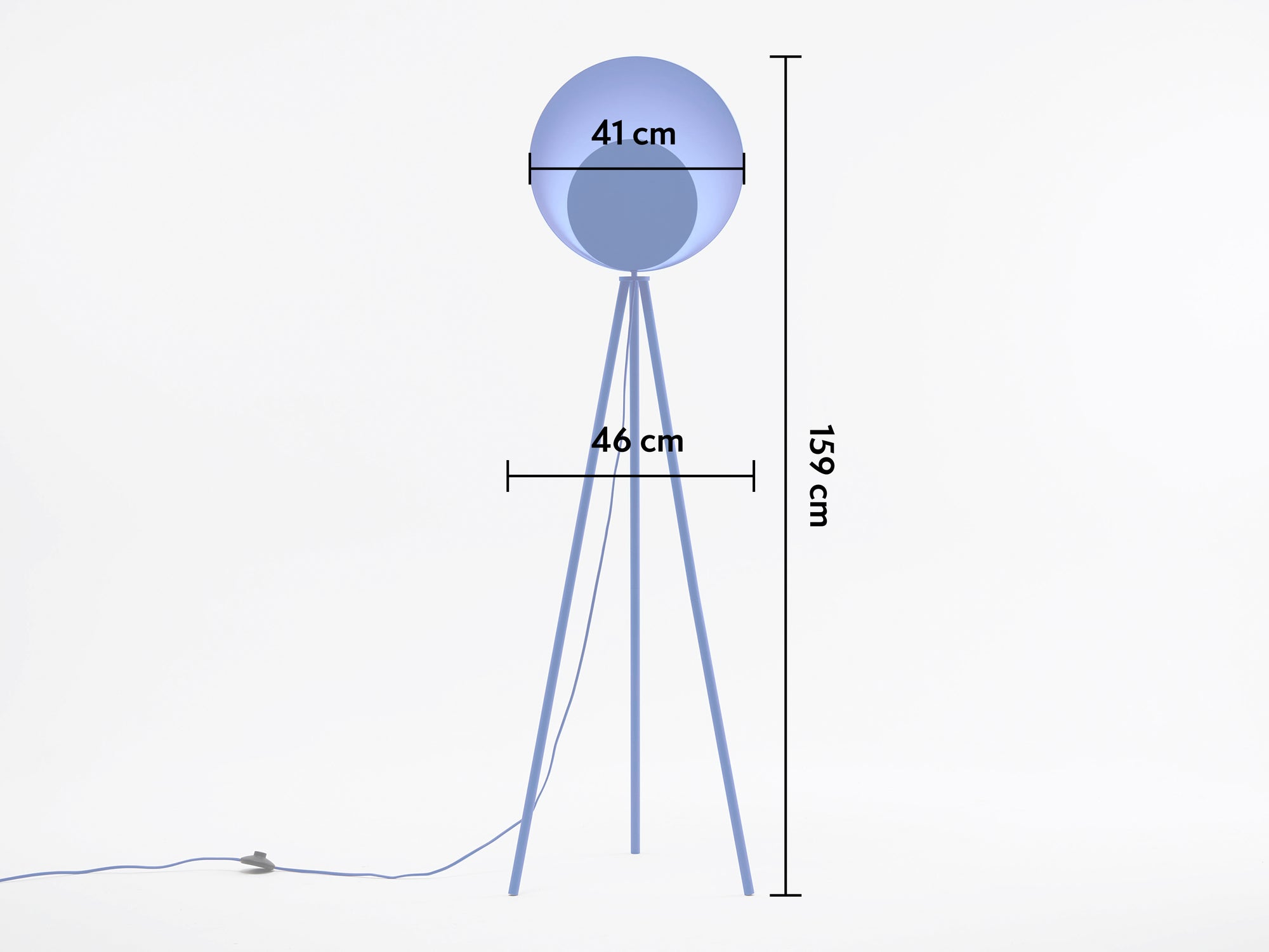 Blauwe diffusor vloerlamp