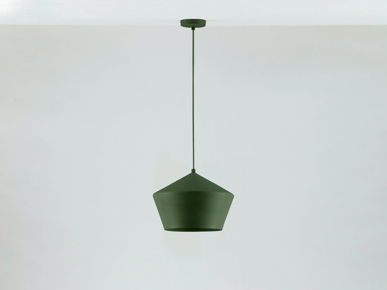 Olive green metal diner pendant | Contemporary pendants | houseof.com