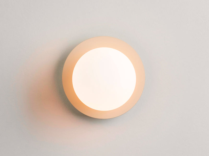 Sand grey opal disk wall light