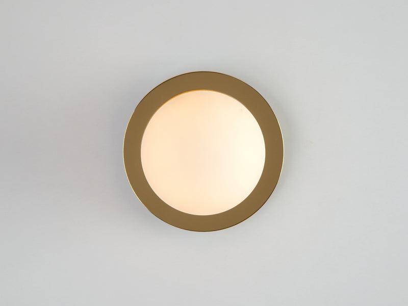 Brass opal disk wall light