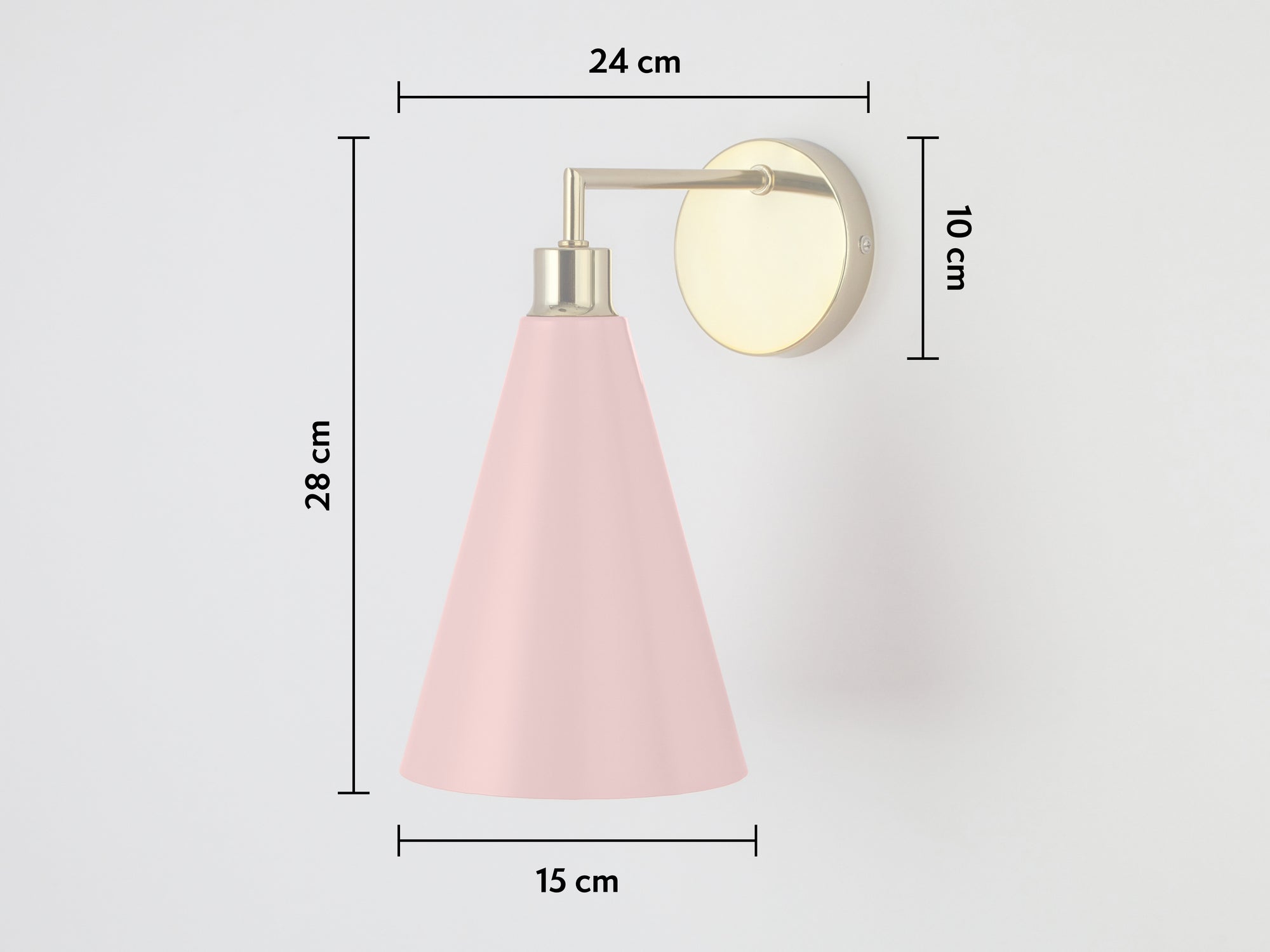 Pink cone shade wall light